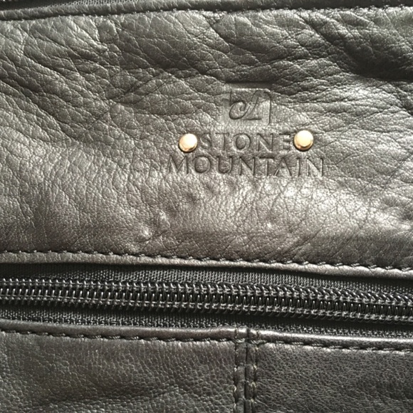 STONE MOUNTAIN Black Leather HOBO TOTE SHOULDER BAG Purse - Picture 12 of 14